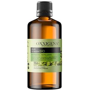 Oxxigena 100% zuivere biologische neemolie, 1 liter, koudgeperst, hydraterend, opbouwend, ideaal voor haar, huid, veganistisch, GMO-vrij