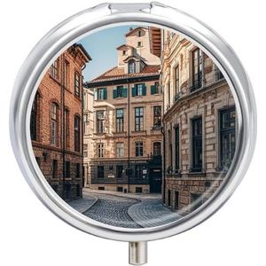 Ronde pillendoos 3 compartimenten draagbare medicijnpillendoos één maat pillendoos voor zakpillenorganisator en vitaminecontainers voor reizen