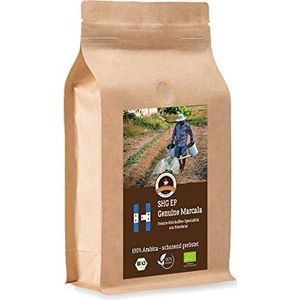 Koffie Globetrotter - Bio Honduras Genuine Marcala - 1000 g hele boon - voor volautomatische koffiezetapparaten, koffiemolens, handmolens, - Topkwaliteit koffie - Gebrande koffie uit biologische landbouw