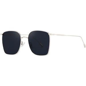 Street Beat-zonnebrillen, heren- en damesmodellen, gepolariseerde zonnebrillen, UV-beschermingsbril (Color : Silver grey polariser)