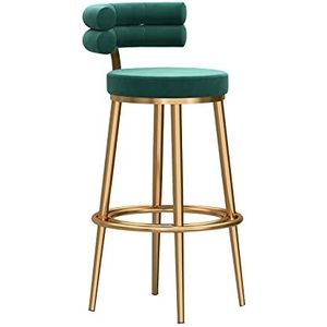 AADDFDD Barkrukken barstoelen fluwelen moderne barkrukken met rug gouden toonhoogte ontbijt keukenstoelen voor eetkamer keuken eiland pub barkrukken wit 2 stuks