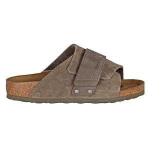 Birkenstock Sandalo Kyoto con velcro in camoscio e nabuk Fango 44