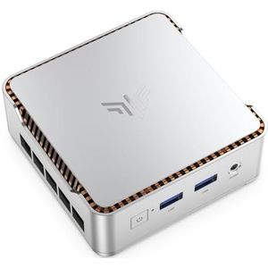 NiPoGi Mini-pc, Celeron N5105 (tot 2,9 GHz) mini-desktopcomputer, 12 GB RAM, 256 GB M.2 SSD, Business mini-pc, 4K UHD, 2x HDMI + VGA, Gigabit Ethernet voor business/kantoor/HTPC.