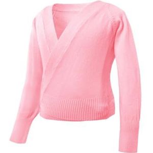 Ballet Dance Wrap Top Meisjes Wrap Trui Dans Top Dikke Warme Ballerina Lange Mouw Gebreid Vest Kinderen Dress Up Class Training Basic Wear Roze voor Meisjes Vrouwen, roze, 120(110-120cm Height