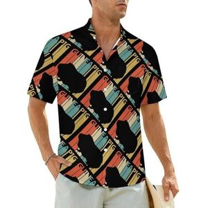 Schattig cavia herenhemden met korte mouwen, strandshirt, Hawaiiaans shirt, casual zomershirt, 4XL