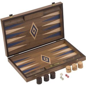 Backgammonspel - Luxe - Walnoot - Compleet - Prachtig