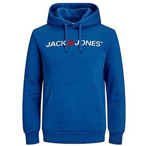JACK & JONES Heren hoodie logo, blauw (Classic Blue/Reg Fit), M