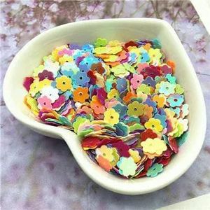 10g mix pailletten voor knutselen glitter ster hart bloem konijn schelp pailletten DIY manicure nail art decoratie-6mm platte bladeren