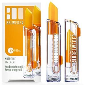 BELWEDER - Voedende Lippenbalsem met Duindoornolie en Zoete Sinaasappelolie - Lippenverzorging met Bescherming en Antioxidanten - Lippenregeneratie - Transparante Lip Balm Unisex (2 stuks 3,5g)