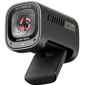 AnkerWork C310 Webcam, 4K-webcam, 12 MP, 1080p bij 60 Hz, HDR, AI-autofocus, AI-kadering en AI-ruisonderdrukking, ingebouwde privacysluiter, instelbaar blikveld voor videogesprekken en livestreams