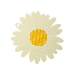 4Pc Zonnebloemen Siliconen Servies Isolatie Mat Dikke Bloemen Kom Drinkbeker Matten Geschikt for Hittebestendige Mat Ronde Cup(Color:4Pc White,Size:14.5CM)