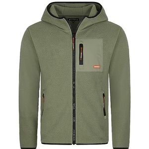 riverso RIVHenning Herenjas met capuchon, regular fit, hoodie, jas met ritssluiting, fleecejack, sweatjack, capuchonjack, blauw, beige, zwart, groen, S, M, L, XL, XXL, 3XL, 4XL, 5XL, L