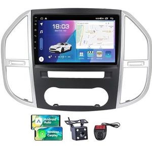 9 Inch Touchscreen 2 DIN Autoradio Compatibel met Mercedes Benz Vito 3 W447 2014-2020 met Carplay/Android Auto FM RDS DAB+ Radio WiFi 4G Draadloze Carplay Android Auto BT 5.0 DSP(NF-7)