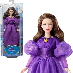 Mattel Disney de kleine zeemeermin Vanessa modepop in kenmerkende paarse jurk, speelgoed geïnspireerd door de film
