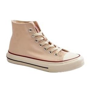 Big Star Damessneakers, stijlvolle en comfortabele schoenen in 5 kleuren! Stof high-top gymschoenen voor vrouwen, beige, 40 EU
