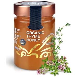 Natuurlijke honing – Biologische tijmhoning (Organic Thyme Honey) – Kreta, Griekenland – Winnaar van de beste biologische honingprijs - Biomiel Gold Award - 450g