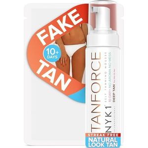 NYK1 TanForce Zelfbruinende Mousse (250ml) Zelfbruinende Schuim Voor Een Natuurlijk Ogende, Streeploze Self Tan - Snel Drogende & Niet-afgevende Self Tanning Mousse Voor Gezicht En Lichaam