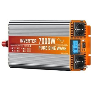 Omvormer 3000W-7000W Auto-omvormer 12V/24V Naar 220V AC-omvormer Met Dubbele EU-stopcontacten USB Ideaal Voor Kamperen Campers En Noodgevallen In VS(12V,7000W)