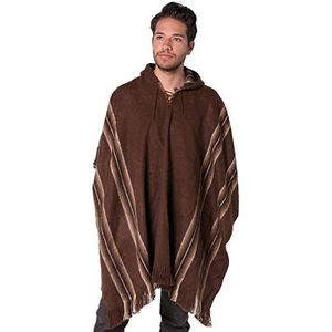 Gamboa Heren Poncho Mexicaanse Mannen Jassen Winter Hooded Deken Alpaca Wol