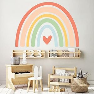 Muursticker Regenboog - Wanddecoratie Baby Kinderkamer (100x70 cm, Kleurrijk)