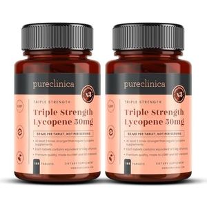Drievoudige Sterkte Lycopene 50 mg x 360 tabletten (2 flessen van 180) - Voorraad voor 1 jaar