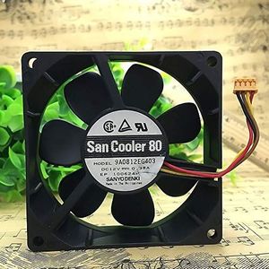 9A0812EG403 80mm 8025 12V 0.38A 4pin double ball high air volume chassis fan