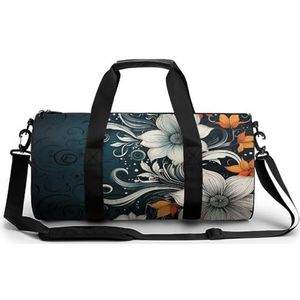 LQPMNK Fitnesstas, nieuwigheid abstracte bloemenprint herbruikbare sporttas sport reizen fitness tas essentiële gymtas met schoenenvak, 45 cm/9 inch/9 inch, stijl, stijl, 45 cm/22,9 cm, Stijl,