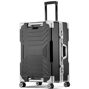 Bagage Trolley Koffer Koffers Met Wielen Lichtgewicht Krasbestendige Bagage Met Grote Capaciteit Voor Op Reis Reiskoffer Handbagage (Color : Black, Size : 24 inch)