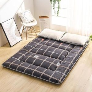 BisQu Opvouwbare futonmatras in Japanse stijl - gastenbed matras voor thuis of op de camping (A,200 x 220 cm (79 x 87 inch))