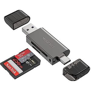 SD-kaartlezer MOGOOD geheugenkaartlezer Adapter USB 3.0 naar geheugenkaartlezer Adapter Micro SD-kaartlezer geheugenkaartlezer met dubbele connectoren voor externe camera SD SDHC SDXC MicroSD UHS-I