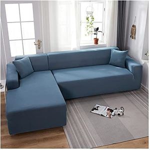 Sectionele bank deksel L vorm bankafdekkingen slipcovers for 1 2 3 4 -zits bank meubels beschermers for huisdieren woonkamer meubels beschermer(Color:Lake blue,Size:4 seater(235-300 cm))