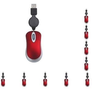 10 set van Computer Ultra-lichtgewicht 3 Knoppen Muis Bedraad Kleine Hand 1000 DPI Intrekbare Ergonomische Ontwerp Schaalbare Gaming Muizen Kids Rood