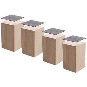 MYRDBT Meubelpootbankpoten, set van 4 meubelpoten, massief houten meubelpoten, zelfklevende meubelverhoger voor huismeubilair, verhoging van de meubelhoogte voor tafel, bureau, bed, bankverhoger