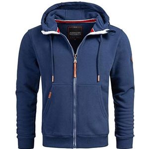 ALESSANDRO SALVARINI AS292 Sweatjack met capuchon voor heren, petrolblauw, L