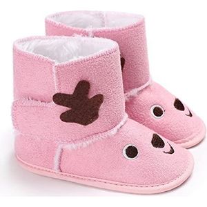 Kerst Schoenen Cartoon laarzen kerst rendier schoenen zachte en warme winter jongens en meisjes snowboots Kerst Elf Schoenen (Color : Pink, Size : 13-18 Months)