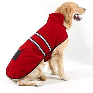 Waterdichte Jassen voor Honden Winterjas Medium Warme Regenjas Grote Regenjas Golden Retriever Labrador Raincoat Pet Rain Jassen (Color : Wine red, Size : L)