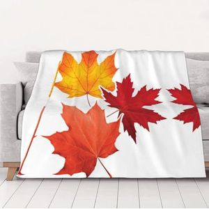 Gezellige herfst blad deken gooien veelzijdige zachte warme deken flanellen plaids voor bank bank meerdere maten