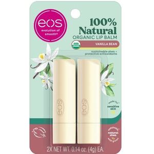 EOS Products 100% natuurlijke shea-lippenbalsem vanilleboon, set van 2