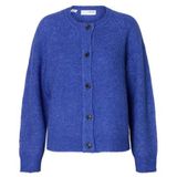 Selected - Lulu Short - Vest - Ronde Hals - Lange Mouwen - Knoopsluiting