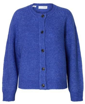 Selected - Lulu Short - Vest - Ronde Hals - Lange Mouwen - Knoopsluiting