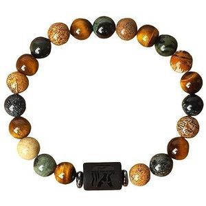 Armband Kristallen Armbanden, 12 Sterrenbeelden Tekenen Waarzeggerij Elastische Armband Natuurlijke Tijgeroog Edelsteen Armband Genezing Kristal Horoscoop Armband Geboortesteen Sieraden for Mannen Paa