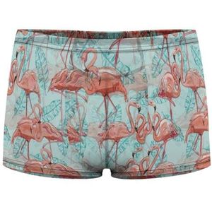 Flamingo Print Heren Boxer Slips Sexy Shorts Mesh Boxers Ondergoed Ademend Onderbroek Thong