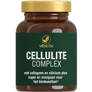 VITACTIV Cellulitis Complex – bindweefsel capsules hoge dosis - met collageen, aminozuren, natuurlijk bamboe-silicium en vitaminen, 90 capsules
