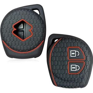 ZKSXSM Siliconen afstandsbediening sleutel case voor S/uzuki Celerio Dzire Spresso Ciaz Grand Vitara Swift SX4 Liana Jimny Alto Ignis autosleutel Cover,1 PC zwart