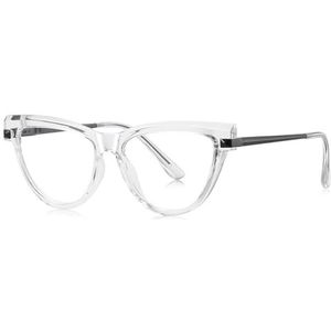 Vrouwelijke kat oog bril blauw licht metaal TR90 bril montuur voor vrouwen mode decoratie, transparant