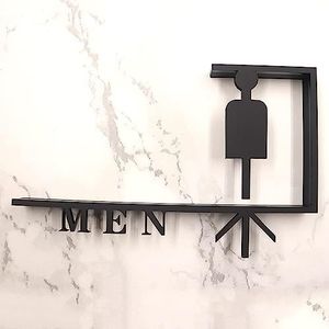 Toilet signs, Toiletbord, badkamerdeursignalisatie, acryl toiletrichtingbord, met pijl, for kantoortoiletmuur, buiten en binnen, eenvoudige montage (Color : E)