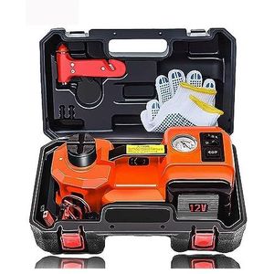 5Ton Elektrische Auto Hydraulische Krik Met Bandenpomp En LED Zaklamp 3 In 1 Lift Jacks Met Veilige hamer Gereedschappen for Auto Efficiënt(Nero)