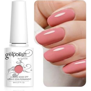 Vishine Nagellak, 8 ml, semi-permanent, soak-off, uv, led, gellak, nagellak, manicure, lichtroze #1058