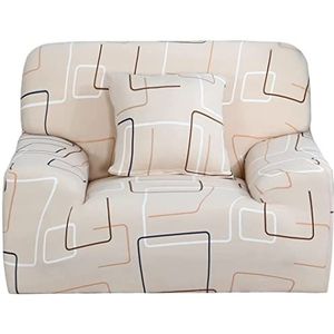 XYWHPGV Stretch Sofa Cover Stoel Loveseat Bank Hoes, Wasbaar in de Machine, Stijlvolle Meubelbeschermer Met Een Kussenhoes Lichtgeel Witte Stoel-1seater(c4fee 8e168 35b4a e4891 47063 433f3