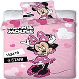 Disney Minnie Mouse Dekbedovertrek Star - Eenpersoons - 140 X 200 cm - Roze